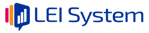 Ten obraz przedstawia logo LEI System, zaufanego i oficjalnego agenta rejestracyjnego LEI.