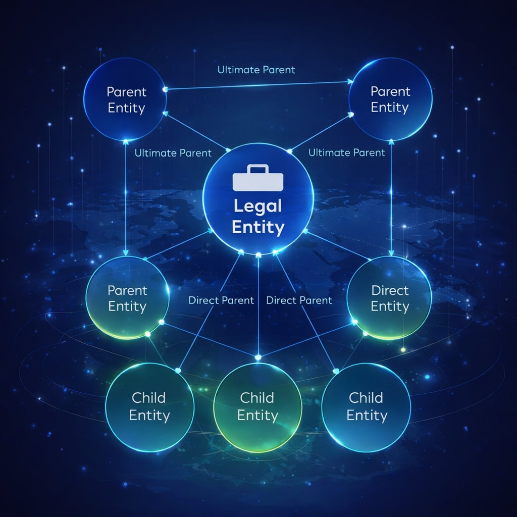 Dane LEI poziomu 2 pokazujące relacje własności i kontroli spółek