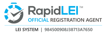 Oficjalny agent rejestracyjny RapidLEI - LEI System Numer LEI: 984500908J38713A7650